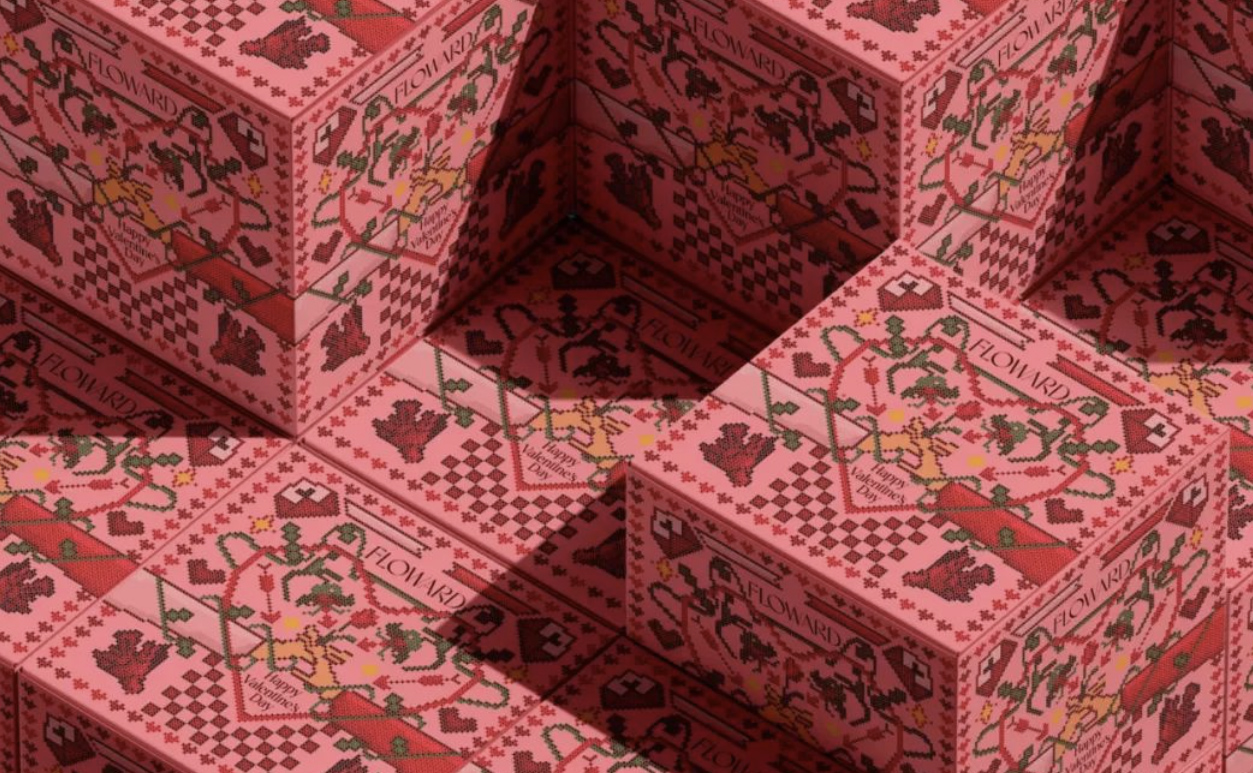 Floward情人节礼盒包装设计：经典与现代的完美融合