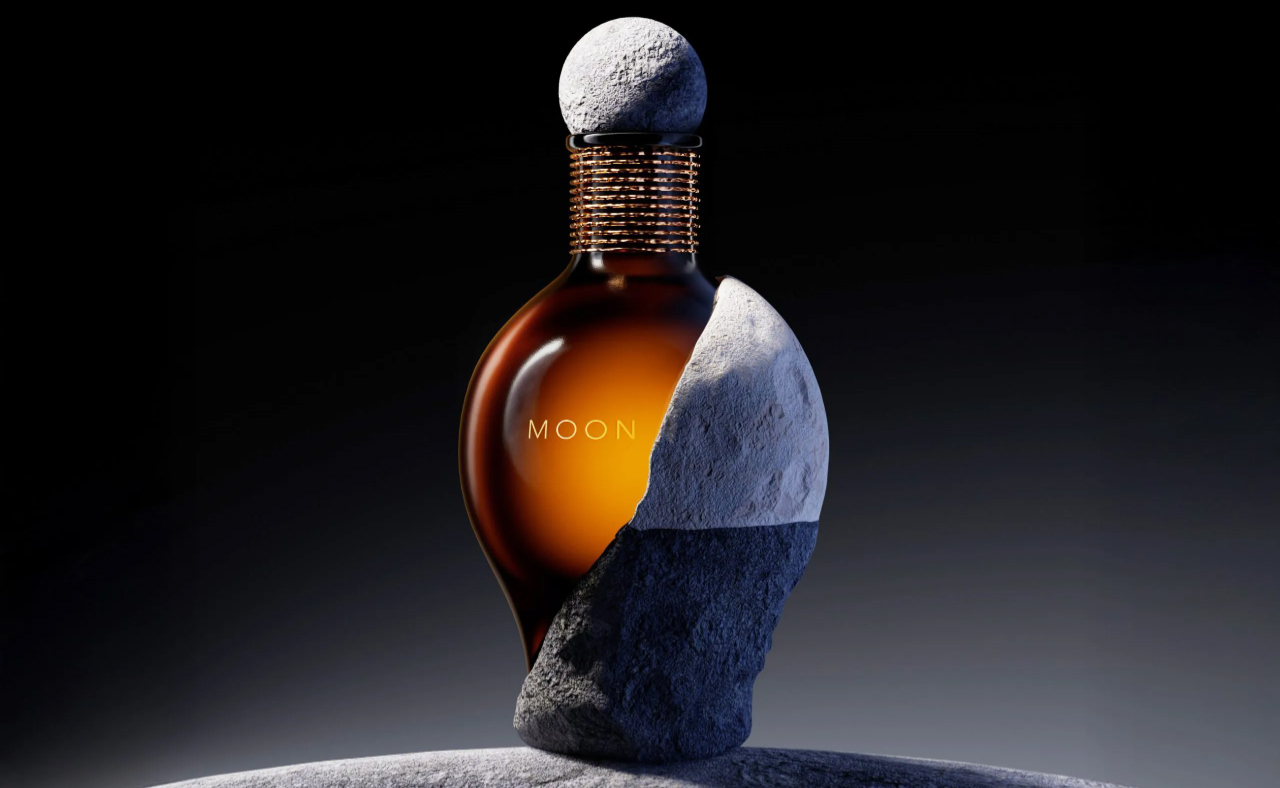 香水“月亮”包装设计:未来主义美学 香水“月亮”包装设计:未来主义美学