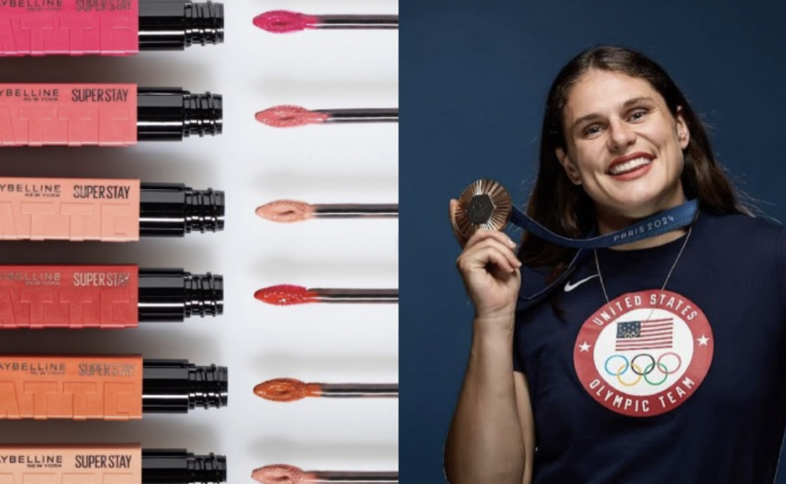 美宝莲与 Ilona Maher 合作推出哑光墨水广告